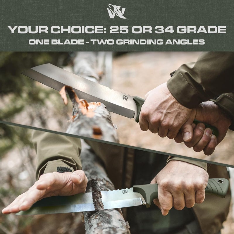 ODENWOLF W Machete - Survival Machete Full Tang with Sheath - Strong D2 Steel Knife Machete for Cutting Trees, for Yard Work, and for Bushcrafting and Big Tactical Knife with TPE-Handle - Image 4
